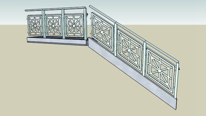 栏杆 草图大师模型