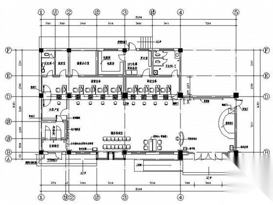 [安徽]某大型办公服务大厅室内设计CAD施工图
