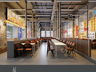工业风快餐店