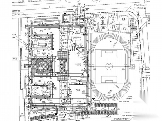 [浙江]中小学体育场给排水及消防施工图 建筑给排水 给排水图