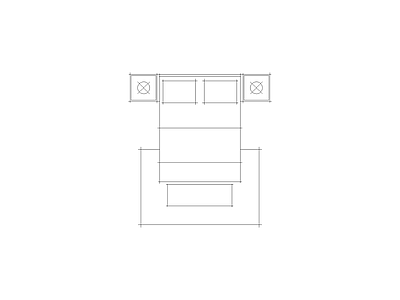 室内家具装饰综合图块 有地毯有床尾凳