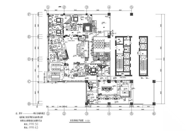 [河北]石家庄军创国际茶楼装饰工程CAD施工图+效果图
