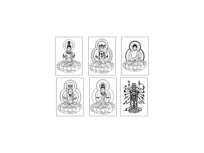 人物 中式佛龛柜神台柜佛像观音莲花宝座图块