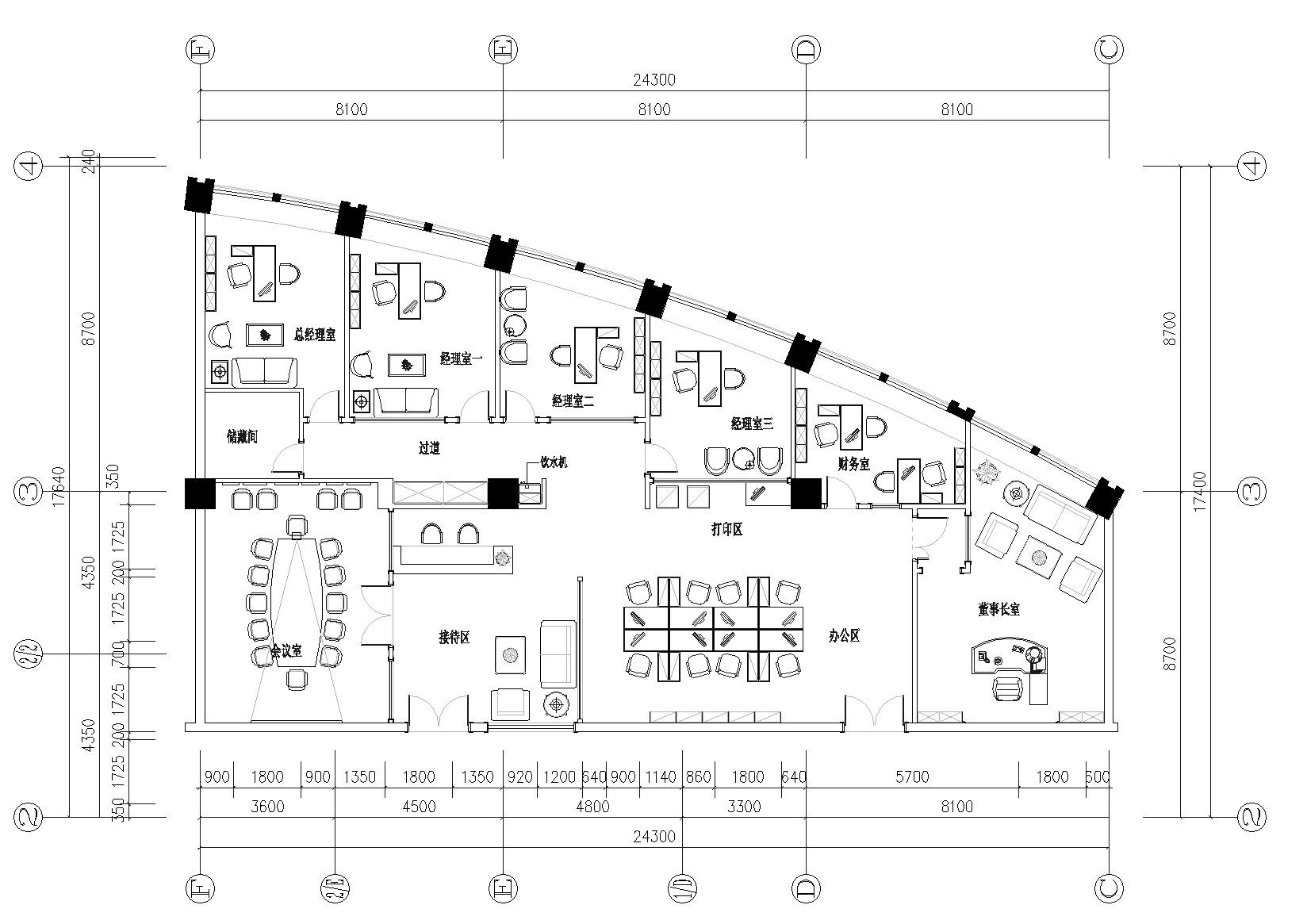 [山东]长福置业有限公司装饰施工图+效果图