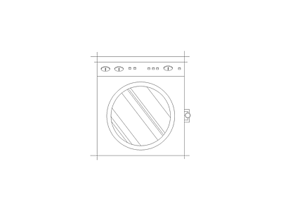 卫生间电器洁具厨具灯具施工图 洗衣机