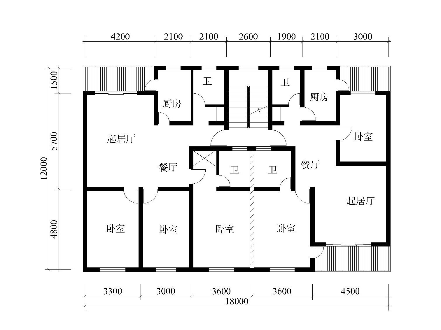 132套单元式住宅 户型设计CAD