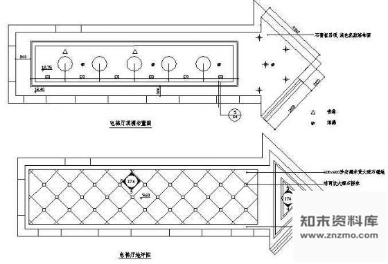 图块/节点电梯顶棚地坪布置图