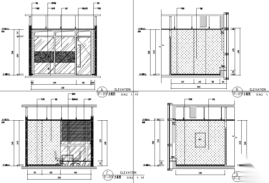 [重庆]现代风格办公空间设计施工图（附效果图+材料表）