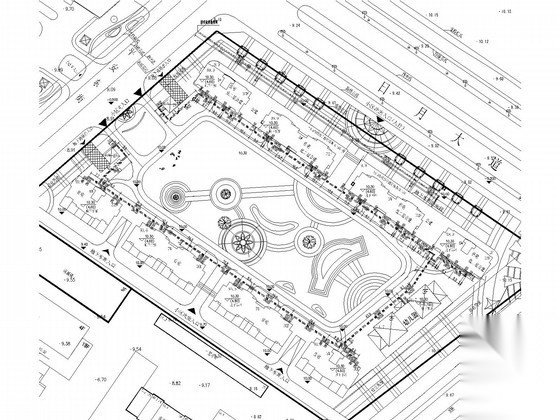 某花园广场综合管网施工图 市政给排水 给排水图