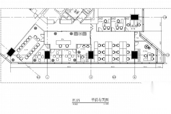 [北京]地标性高层写字楼内办公室施工图