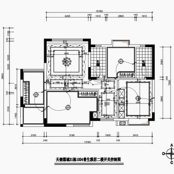 天健郡城复式楼样板房|CAD平面总图 别墅