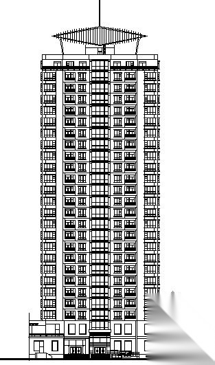 浦东某花园小区二期2号住宅楼建筑初步图