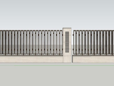 现代铁艺围墙护栏 直线 围墙 格栅