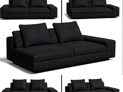 黑色模块化沙发