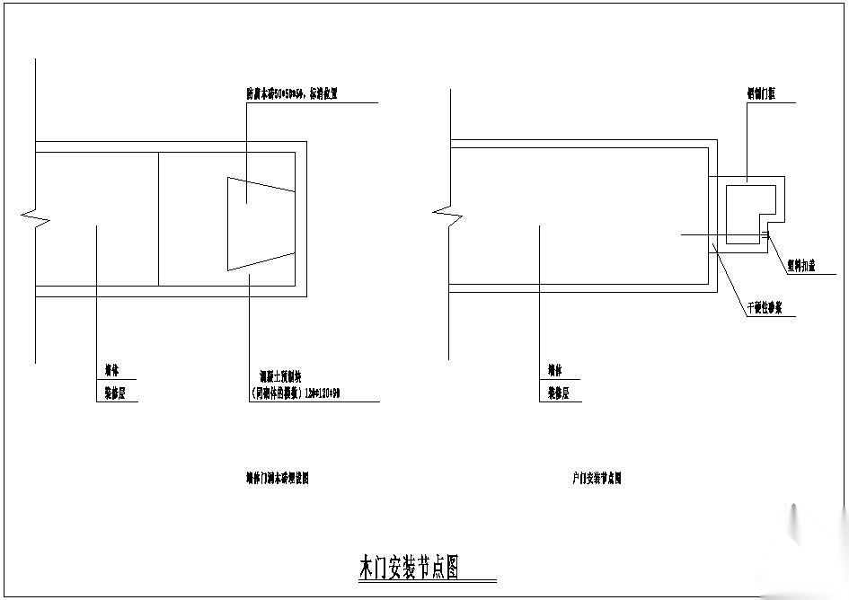 木门 安装节点 构造详图 通用节点