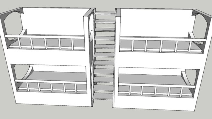 双层床 草图大师模型