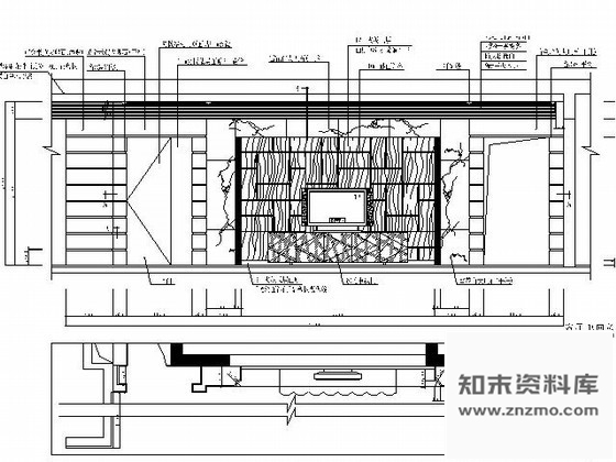 图块/节点石材电视墙详图 墙面通用节点