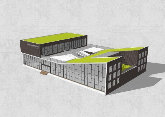 现代绿色建筑 生态建筑 图书馆 科技馆