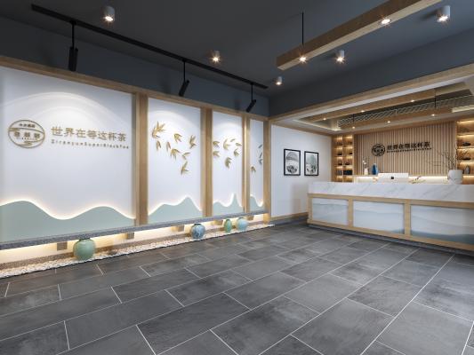 中式前台 茶厅 茶