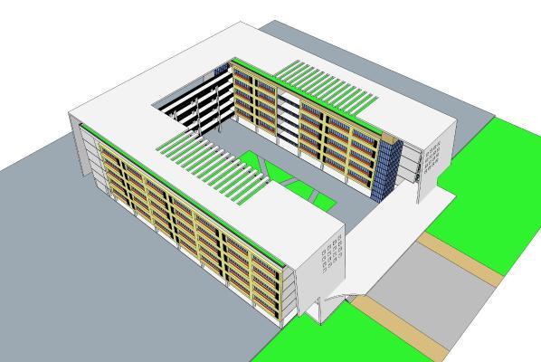 现代学校建筑 办公楼景观