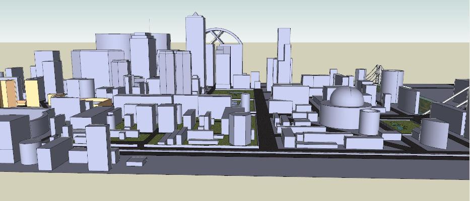 现代户外建筑 城市群