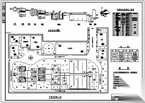 净水厂平面及高程布置设计图纸