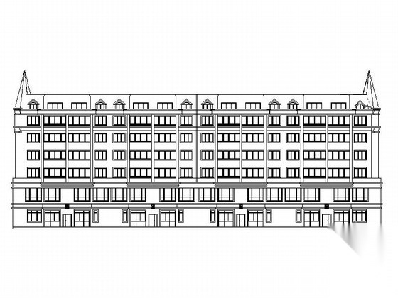 [黑龙江]某六层欧式风格商住楼建筑施工图