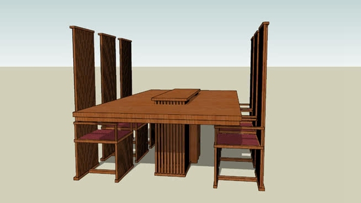 餐桌椅组合 草图大师模型