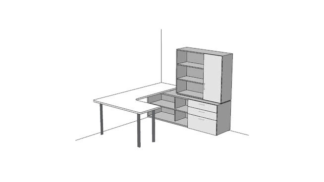 WatsM2私人办公室8’X 10’×PRVM2003 椅子 显示器 电脑 书桌 家具