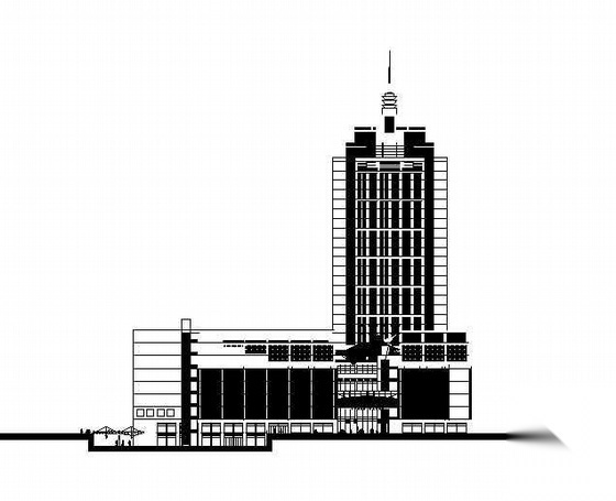 [徐州]某二十六层大型购物广场及办公楼建筑方案图(含效...