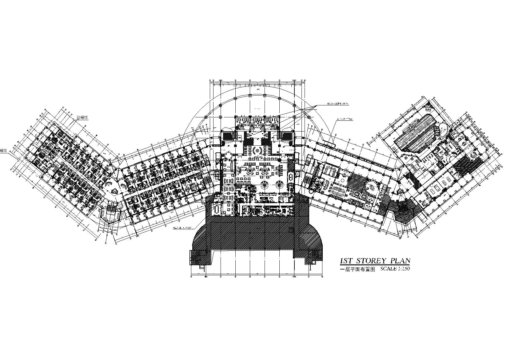 上海现代六层五星级酒店设计施工图+效果图