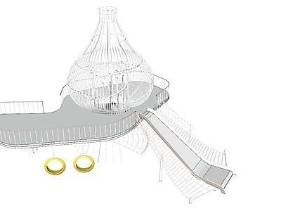 儿童攀爬网滑梯