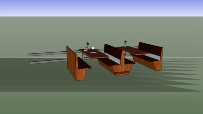 休闲桌椅组合 草图大师模型
