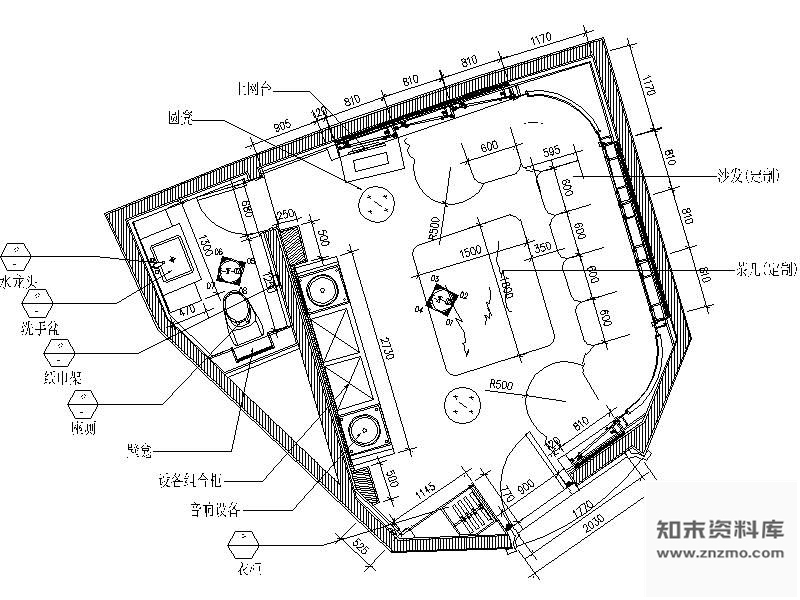 施工图标准KTV包房装修图