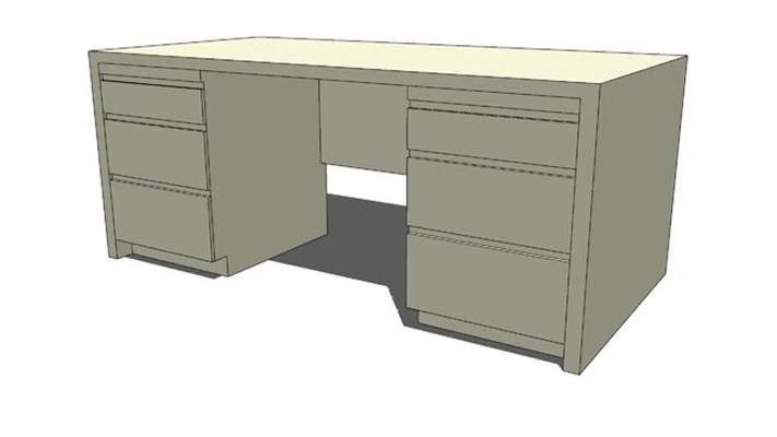 办公桌班台 草图大师模型