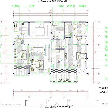 欧式望江府邸别墅CAD施工图全套加高清效果图下载