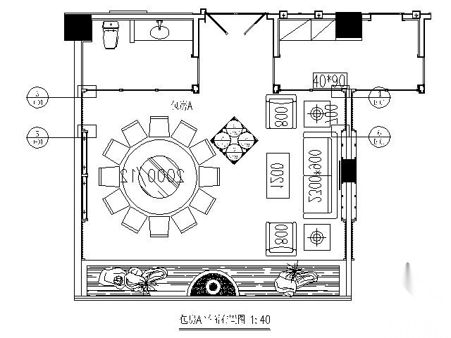 [重庆]某中餐厅包房施工图Ⅰ