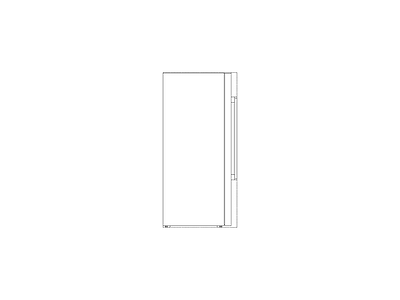 现代橱柜施工图 西门子冰箱对开门侧立面