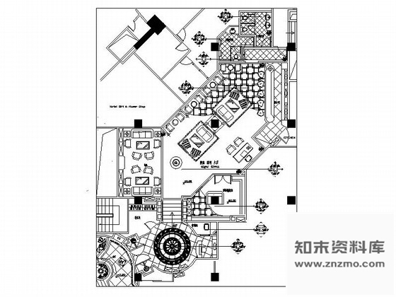 施工图沈阳某酒店华丽雪茄吧室内装修图