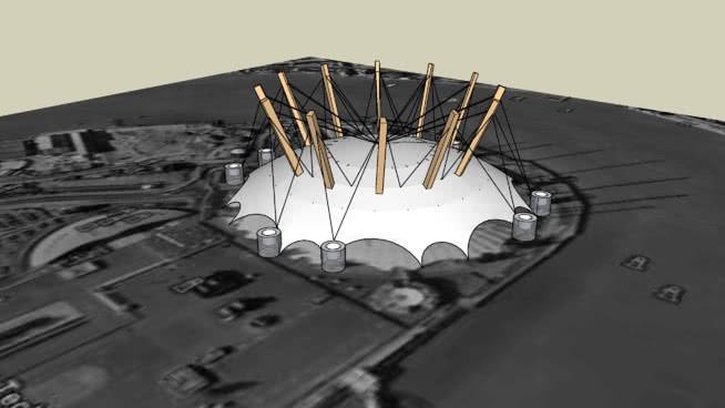 O2 / the Dome 日晷 无线电望远镜 航空母舰 太阳能采集器 的残骸