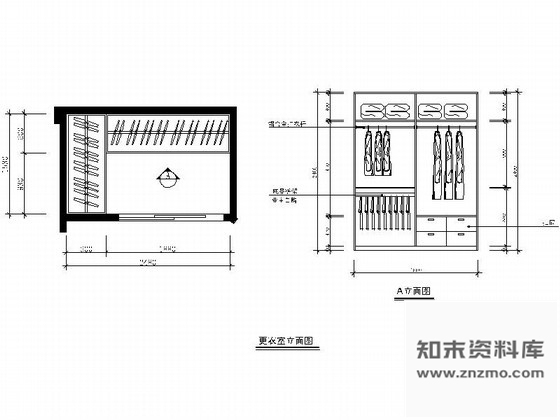 图块/节点某现代L型衣柜详图 柜类