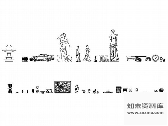 图块/节点超全室内摆件CAD图块下载