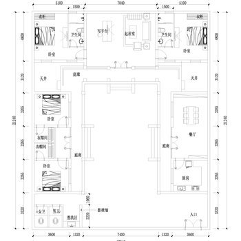 四合院平面布置图 别墅