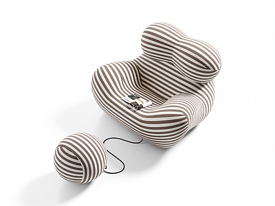 条纹布艺座椅组合