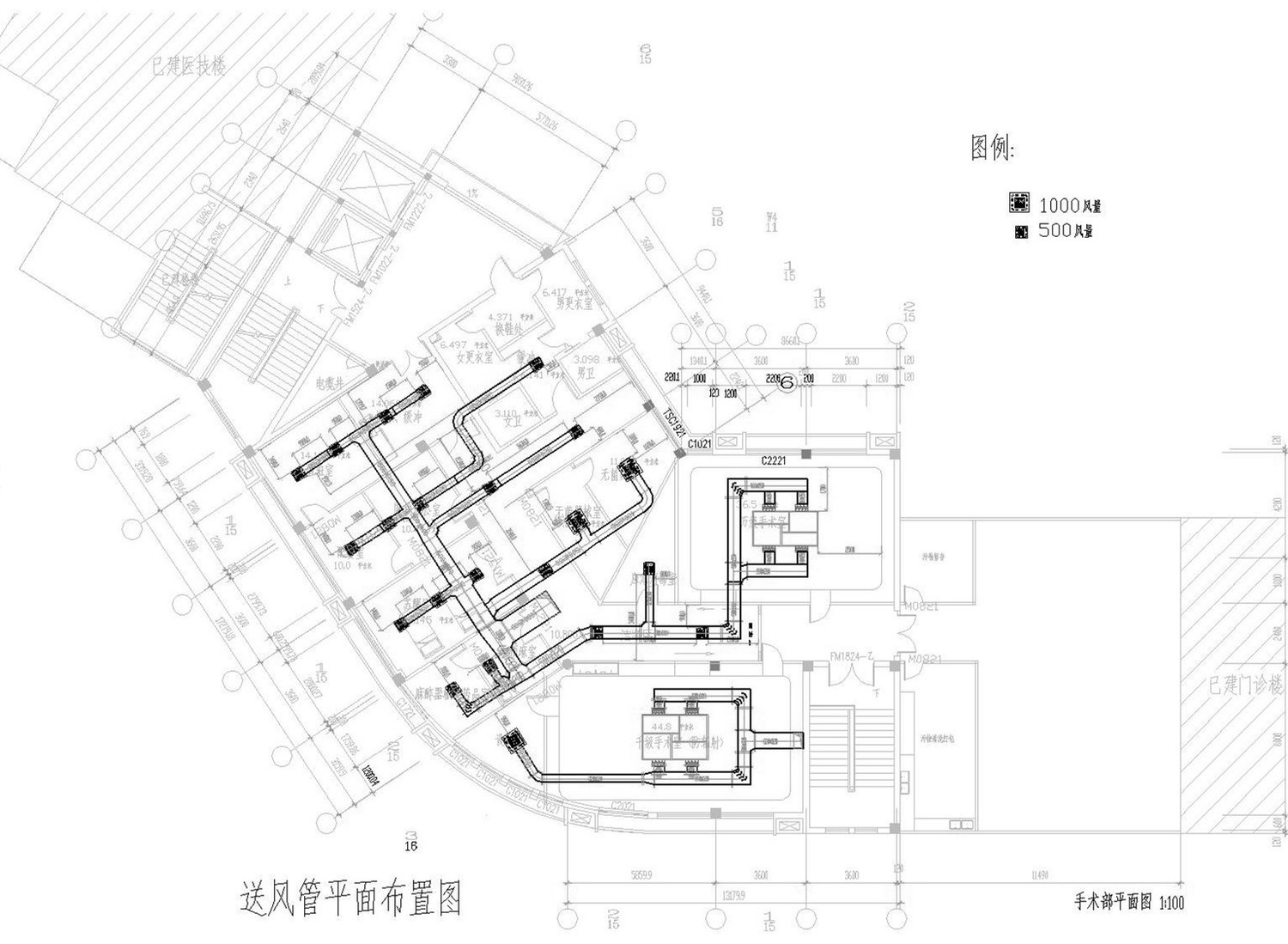 [浙江]医院洁净手术室机电全系统设计施工图（水暖电及装... 建筑暖通