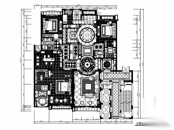 [广州]某豪宅洋房四室两厅样板间室内装修图（含实景） 别墅