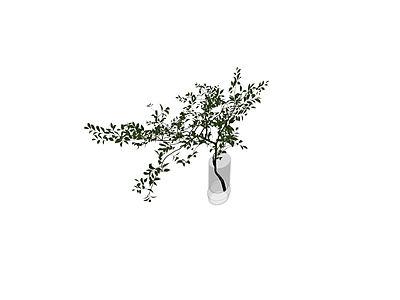 带盆绿植盆栽模型