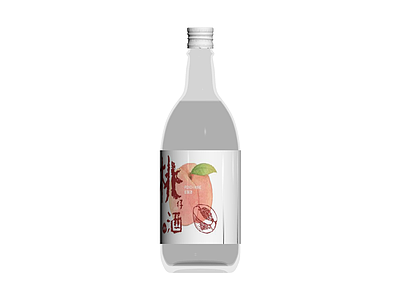 桃酒玻璃瓶模型