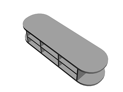 灰色长条置物架模型