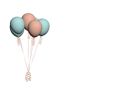 蓝粉配色气球组合